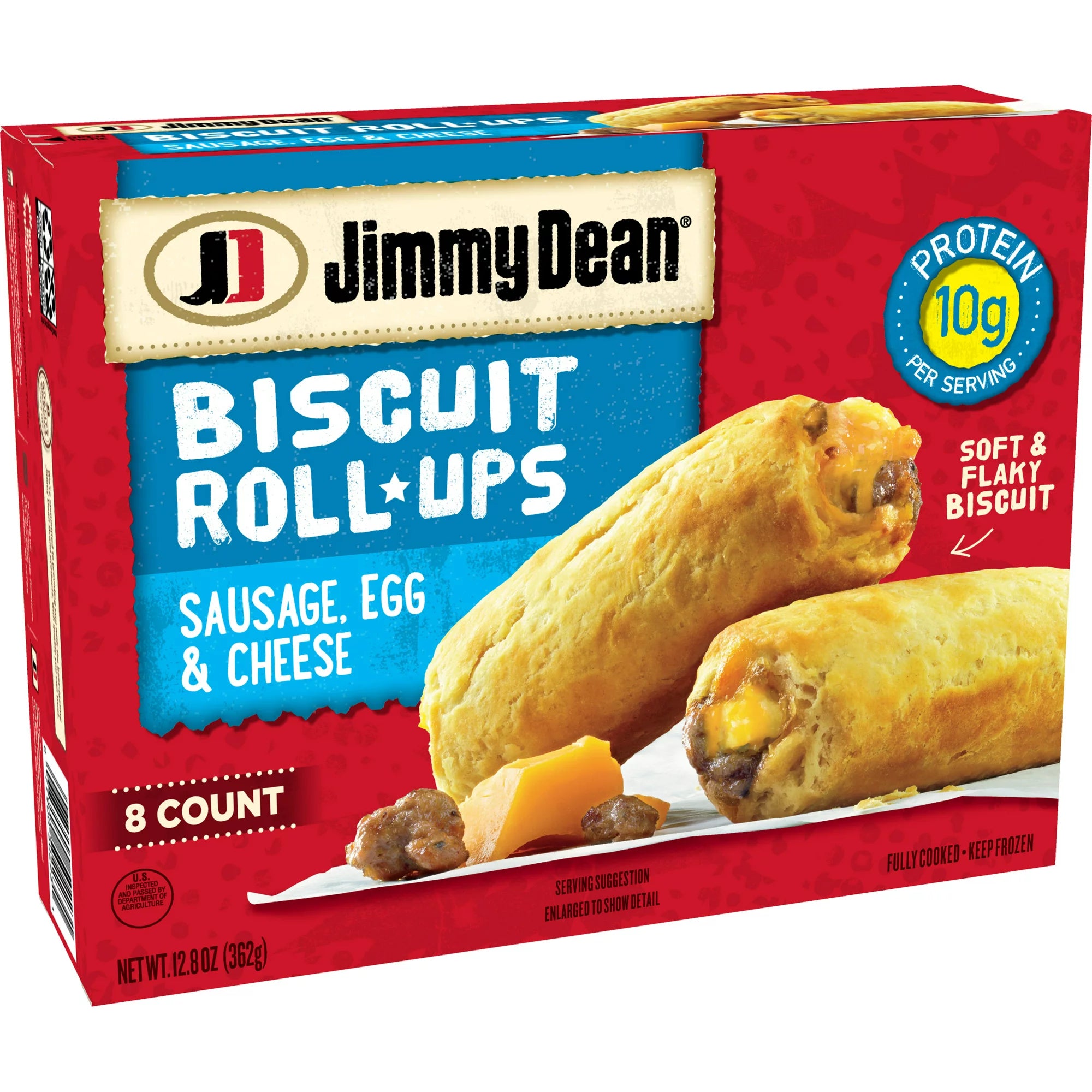Jimmy Dean Sausage, Egg & Cheese Biscuit Rollups, 12.8 oz, 8 Ct -- Pack of 3