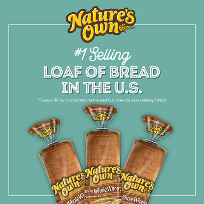 Nature's Own 100% Whole Wheat Bread Loaf, 20 oz -- Pack of 2