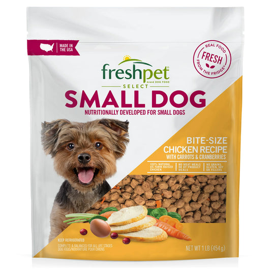 Freshpet Healthy & Natural Food for Small Dogs/Breeds, Grain Free Chicken Recipe, 1lb -- Pack of 6